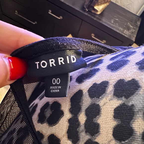 Torrid Black Sheer Polka Dot Midi Dress - Picture 4 of 5